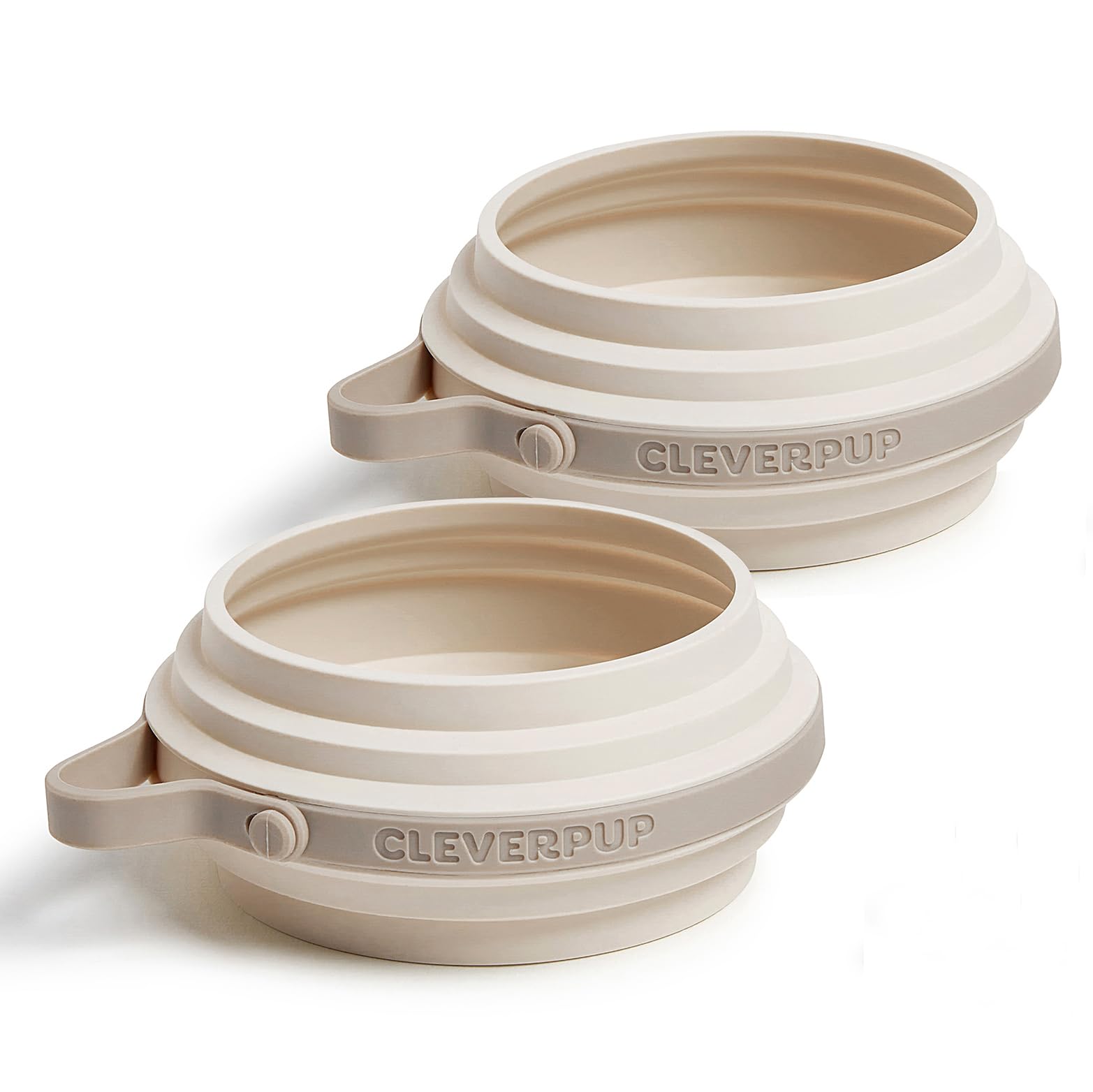 Cleverpup, Kit de viaje de comida para perros de 7 piezas, almacenamiento pequeño de croquetas de 6 tazas, 2 cuencos de silicona, alfombrilla y cuchara, kit de comida portátil de alta calidad para