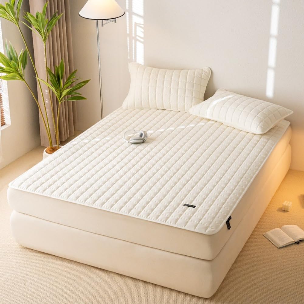 Drap-housse imperméable - Protège-matelas - Lavable en machine - Surmatelas respirant - Bleu - 180 x 220 cm - Lot de 3