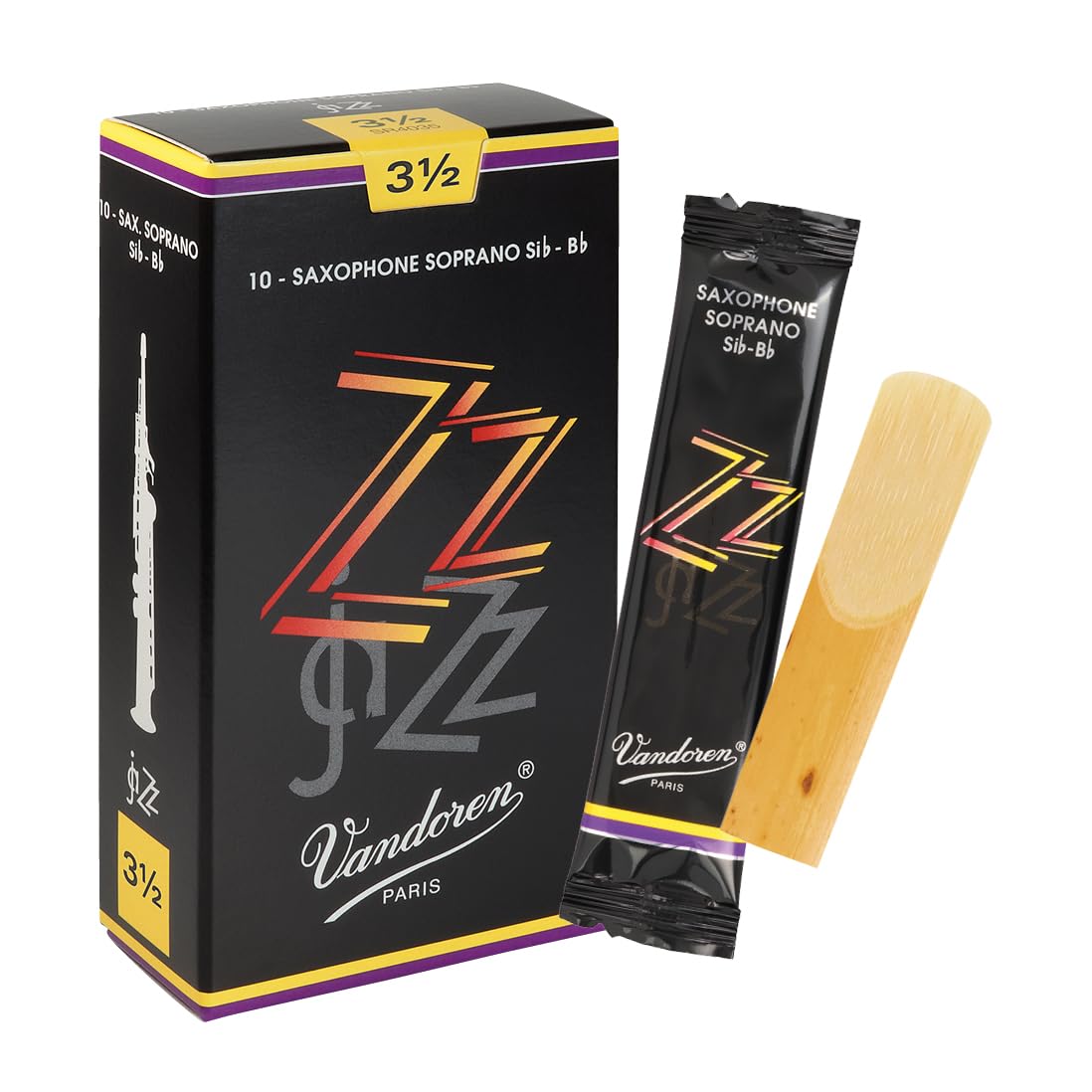 Vandoren ZZ Soprano saxophone reeds, box of 10 - Strength 3,5