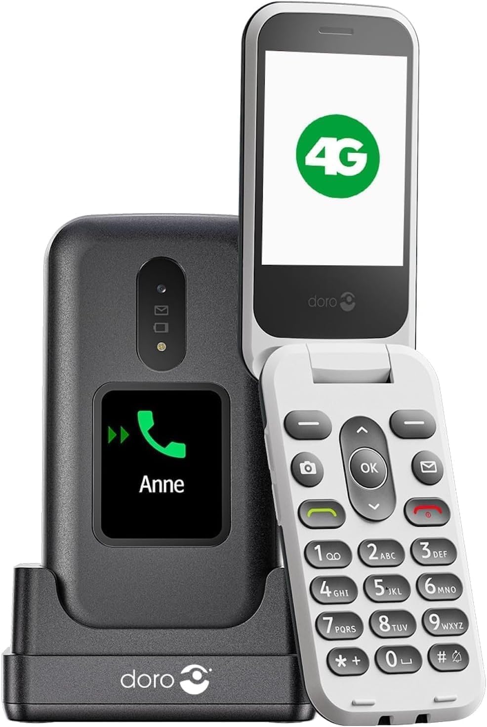 Doro 1880 4G Telefono Cellulare Semplificato Per Anziani, Sbloccato | Tasti Grandi, Suono Potente, Fotocamera, Bluetooth E Tasto Di Soccorso | Base Di Ricarica Inclusa - 3