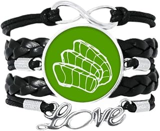 Pulseira Sliced Raw Peixe Corte Comida Acessório Amor Corda de Couro Trançado Presente
