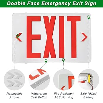 EXIT 照明器具 Amazon.co.jp: LED Exit Emergency Sign Light Red/Green
