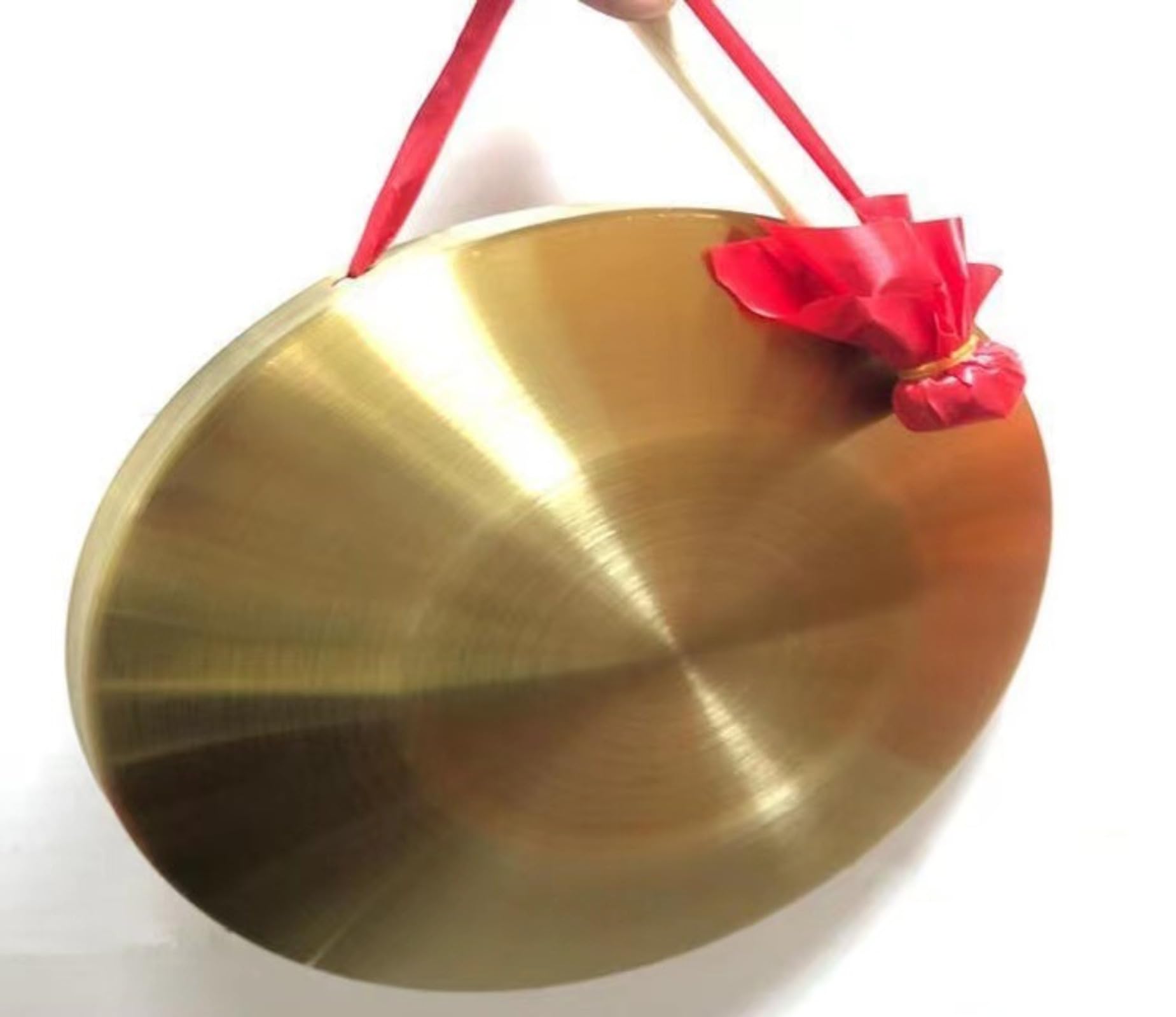 Gong a mano Cymbal con battitore, in ottone con battitore, strumento a percussione, gong cinese (28 cm)