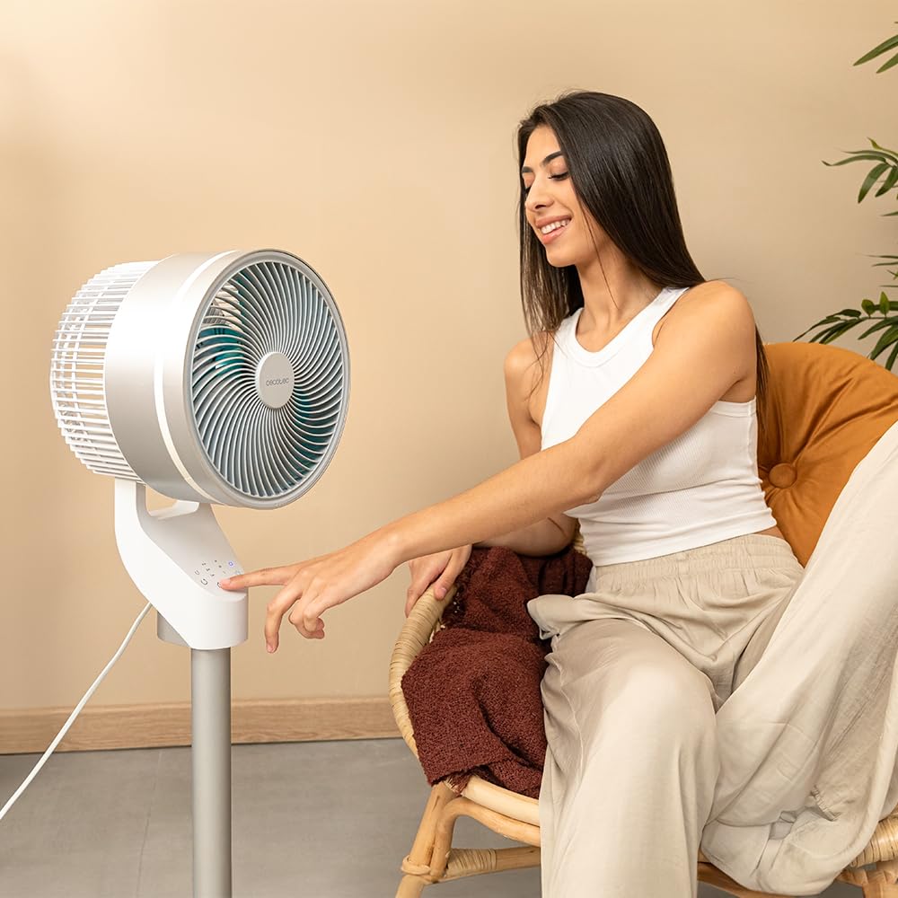 Cecotec Staande Luchtcirculator met afstandsbediening EnergySilence 1000 Cyclone Smart. 60W, Diameter 9, Automatische Oscillatie, Timer 7u, Touchscreenbediening