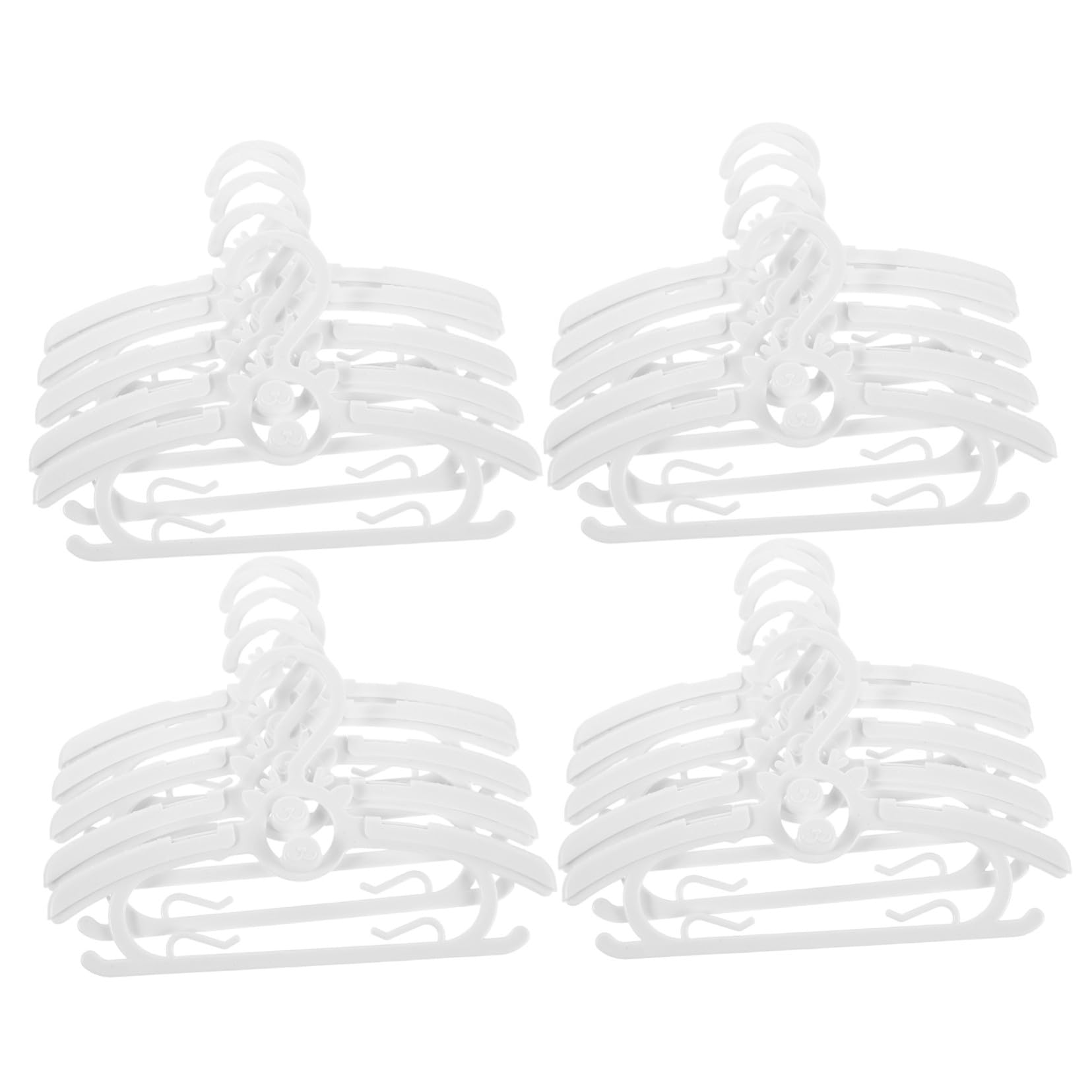 Perchas Infantiles Retráctiles 30 Unidades de Plástico Blanco