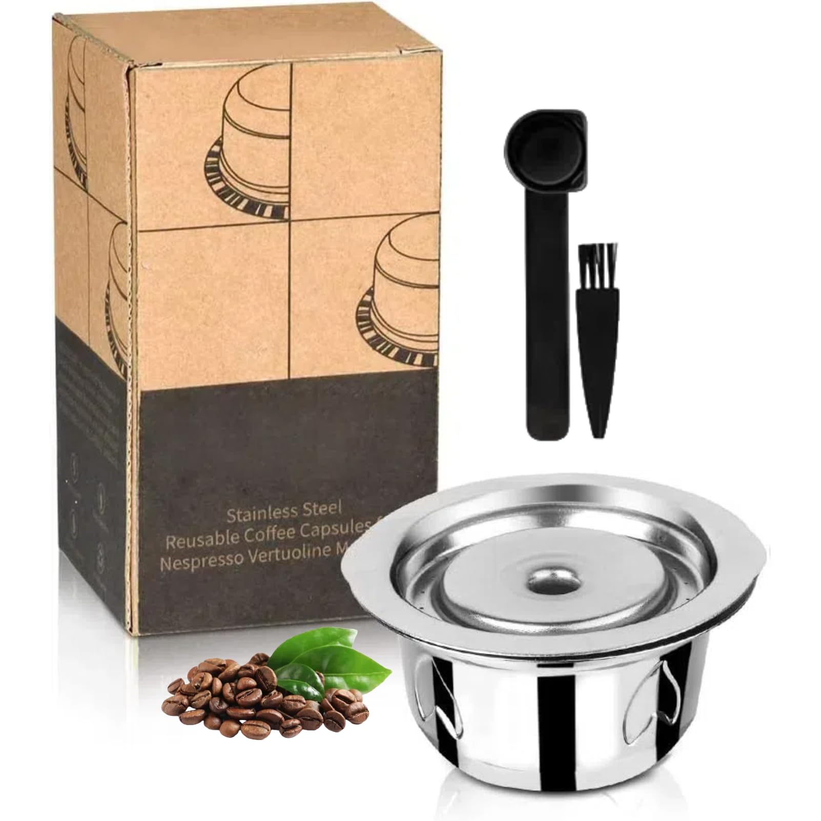 i Cafilas Reusable Coffee Pods, Stainless Steel Nepresso Reusable Capsules Vertuoline Refillable Coffee Capsules Compatible with Nepresso Vertuoline Vertuo Plus Machines (8OZ Cup) 203ML