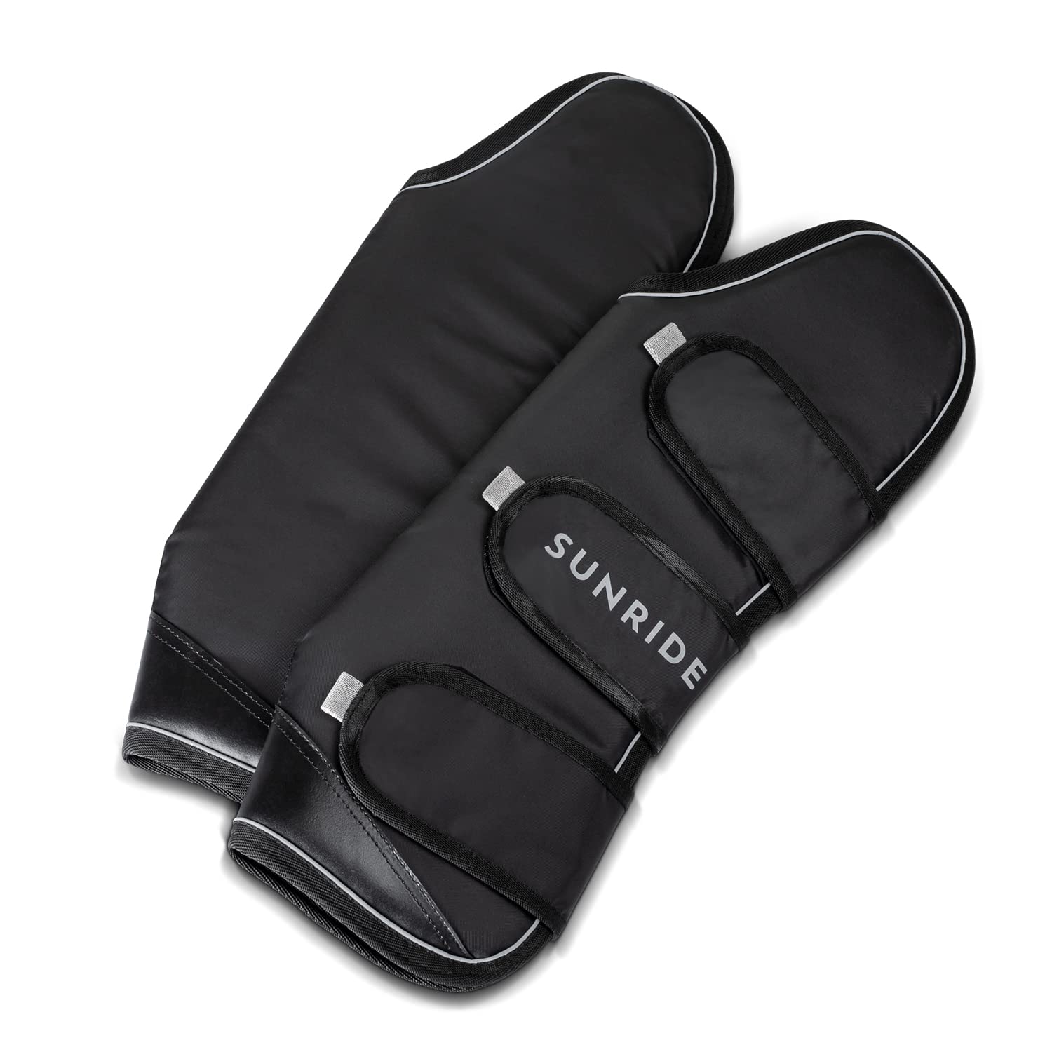 SUNRIDE Ghette da Trasporto per Cavalli (Set da 4) – con Strisce Riflettenti – Impermeabile e Traspirante – Protegge la Gamba del Cavallo in Modo ottimale da lesioni (Totale)