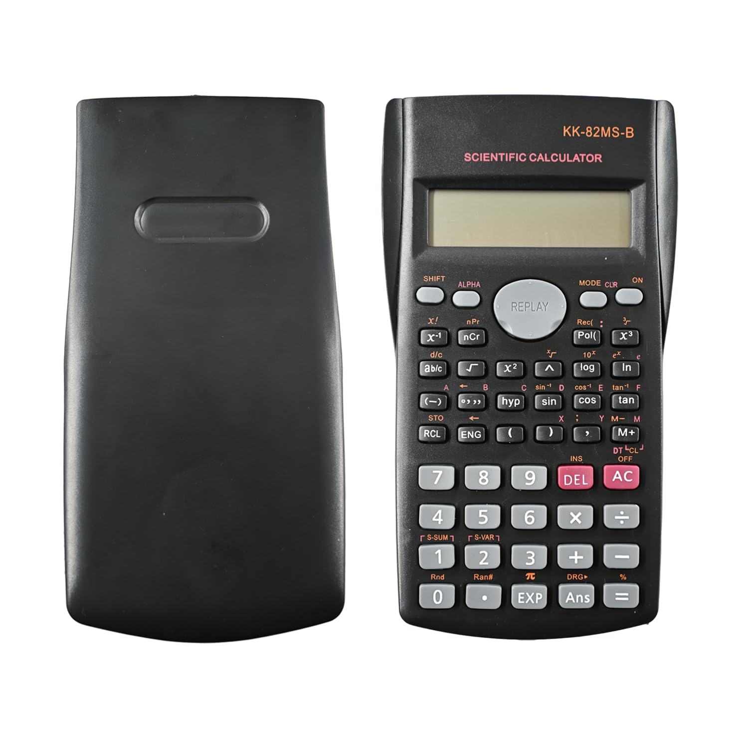 KK-82MS-D Portable Scientific Calculator Engineering Scientific Functional Calculator with 240 Functions Two-Line Display for Back to School Supplies Students Teachers Business Office Home(Black)