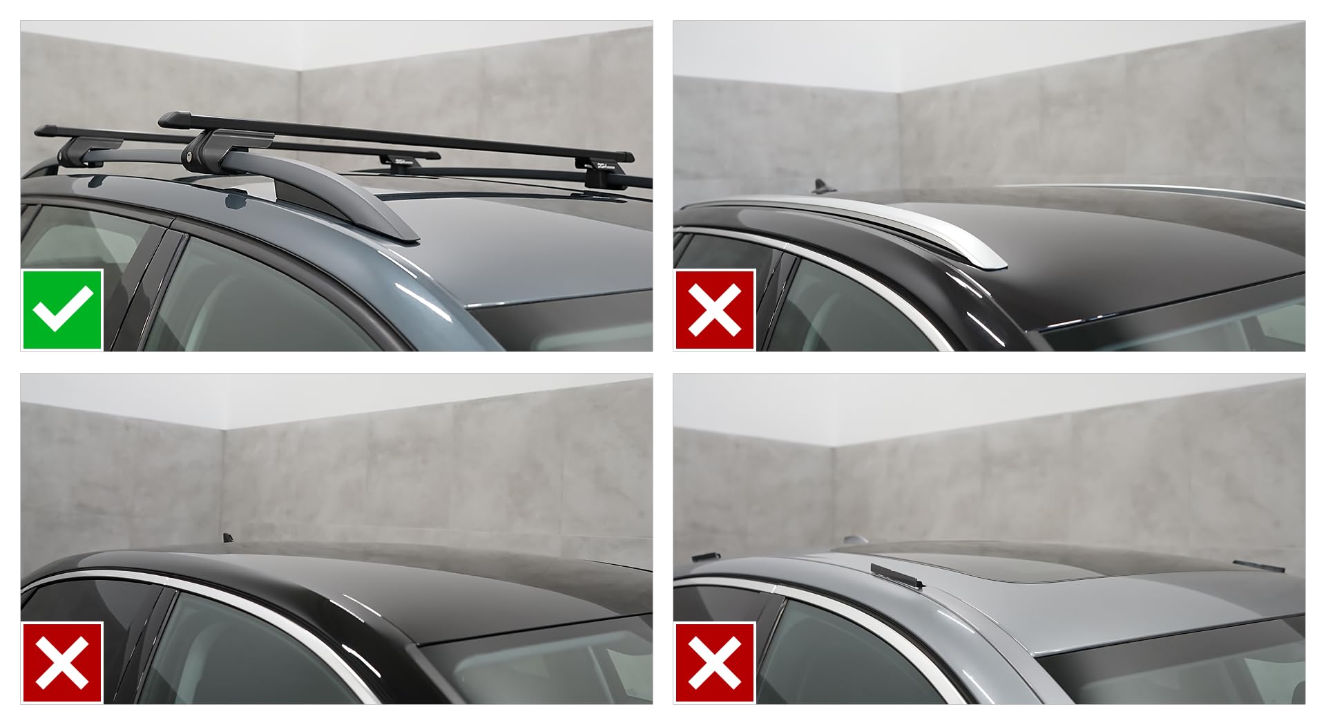 Bacas Barras de Techo RIELES Compatible con Volkswagen T-Cross SUV 5-Puertas Desde 2019 MAX 90 kg 120 cm Acero