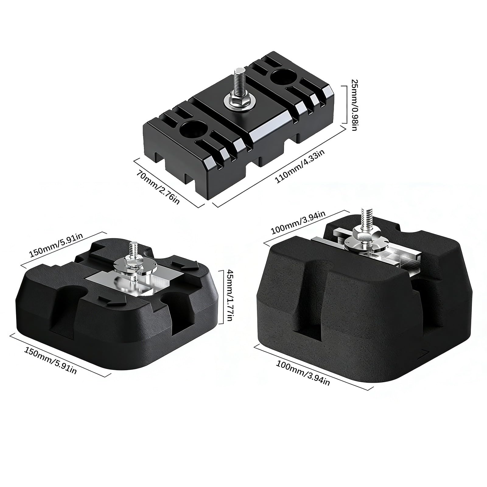 Lot de 4 coussinets anti-vibrations pour climatisation Installation facile Amortisseur antidérapant pour fixation d'air Base antidérapante