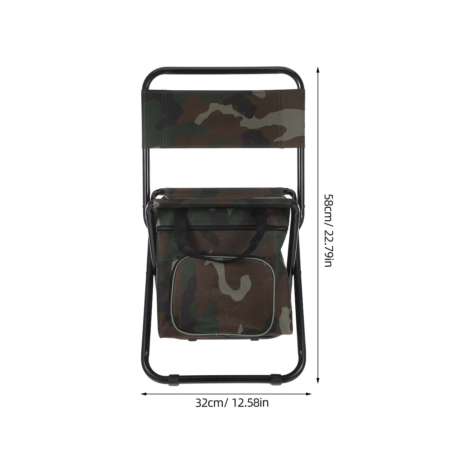 Kichvoe Sgabello da campeggio pieghevole con refrigeratore, sedia da pesca per esterni con schienale, sedia da escursionismo pieghevole, sedile portatile per viaggi, picnic, escursioni, articoli da