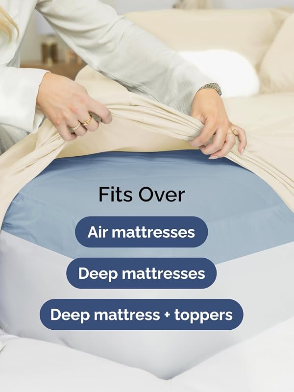 Extra Deep King Sheet Set - 6 Piece Breathable and Cooling Sheets - Hotel Luxury Bedding for Women, Men, Kids & Teens - Easy Secure Fit - Soft, Wrinkle Free and Comfy - Extra Deep Pockets - Off White by CGK Unlimited - Image 6