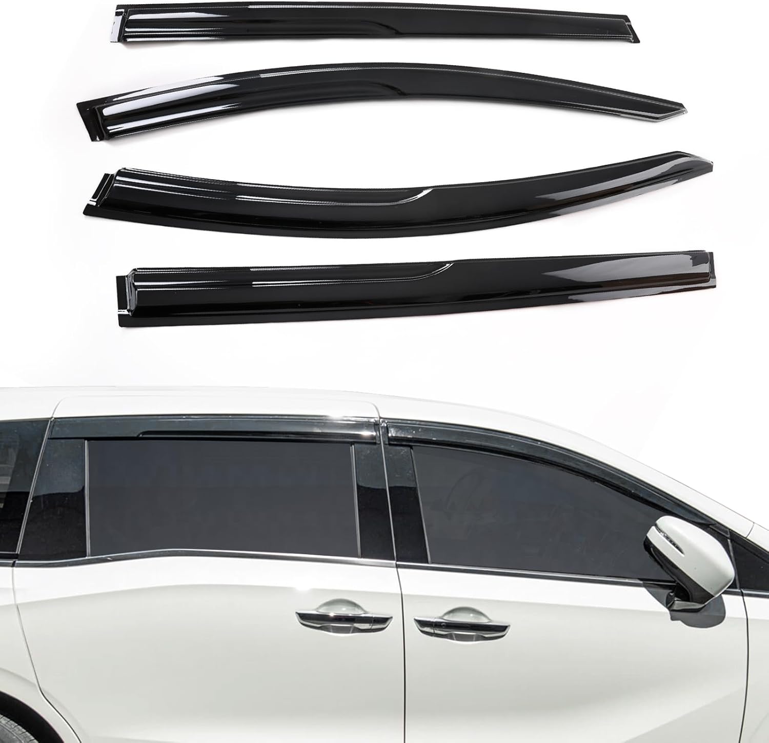 (Both are different) Kyannkara Rain Guards Side Window Visor Vent Outside Mount, 4PCS Fits for Honda Odyssey 2018 2019 2020 2021 2022 2023 2024 2018-2024