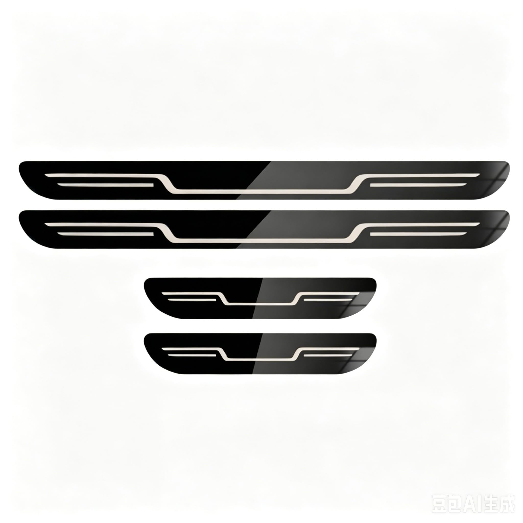 GVDXWLI 4 Pcs Stainless Steel Door Sill Protector Strips for Mercedes Benz CLA CLA180 CLA200 CLA250, Anti-Slip Kick Plates Welcome Pedal Strips Bumper Protector with Logo,Glossy Black