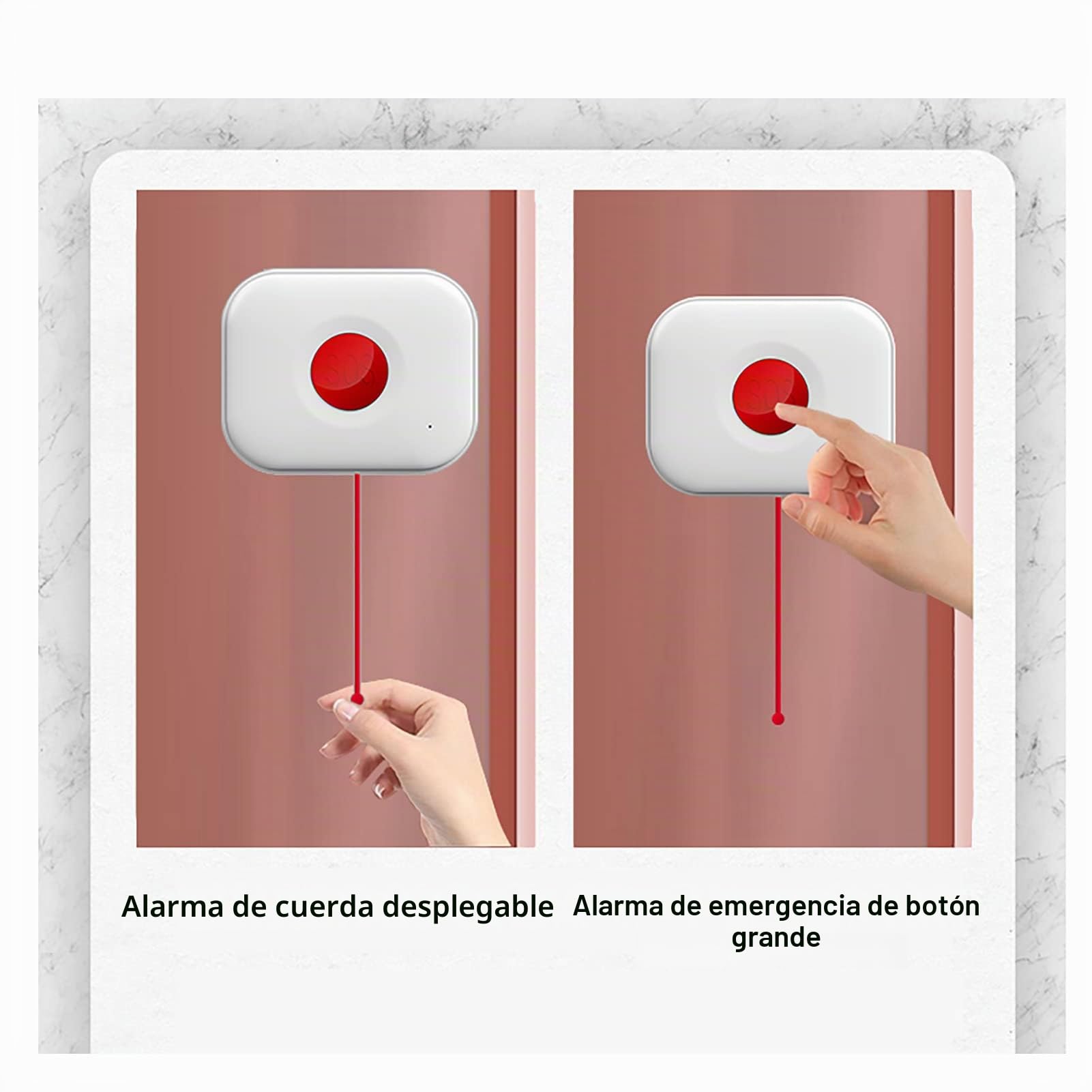Wolf Guard Sistema de Alarma 4G con Botón SOS (2 Botones + 1 Receptor) | Llamada de Emergencia, Marcación Automática, Para Pacientes de Edad Avanzada, Hogar Personal