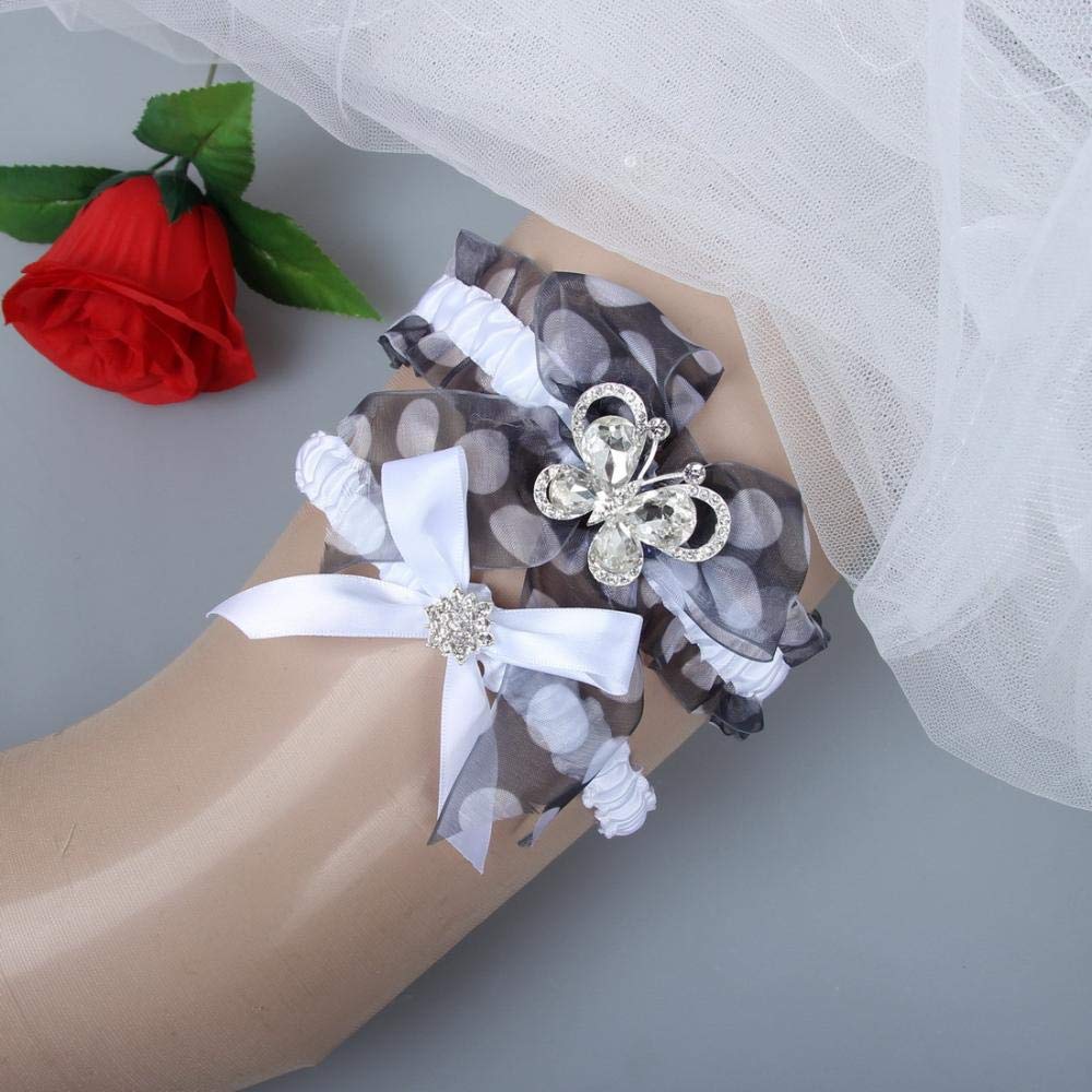 Regali di Nozze per la Sposa Giarrettiera, Accessori da Sposa Reggicalze Fatti a Mano in Pizzo Elasticizzato-Bianco 5pcs_XXXL, Pretty Little Gifts Giarrettiera Personalizzata