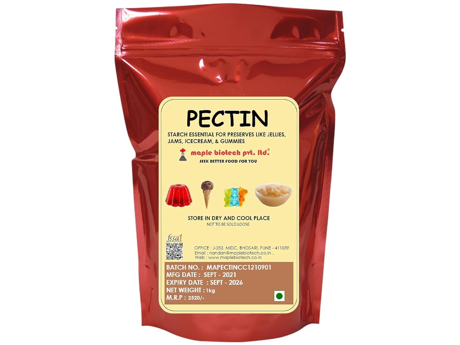 Pectin Powder 1kg, Vegetarian Pectin for Gelling Agent, jams,and Fruit