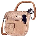 Never Issued 2 Qt OD Canteen with 2 Qt Desert Canteen Cover, Plastic