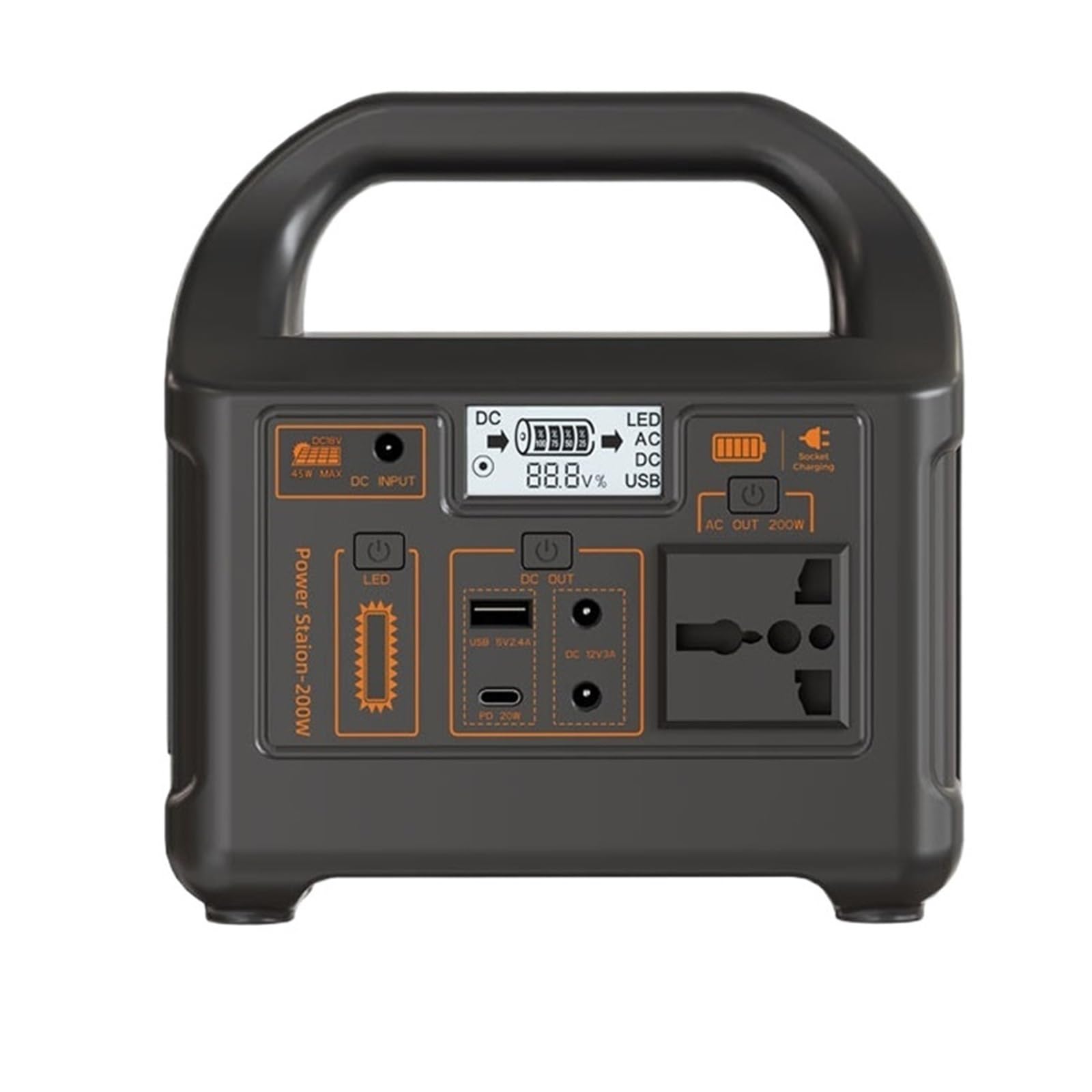 Hijymnzpq One Color Portable Power Station 100W 200W Solar Generator Acemergency Ups Lifepo4 Battery For Home Camping Rv Long Term Energy Supply