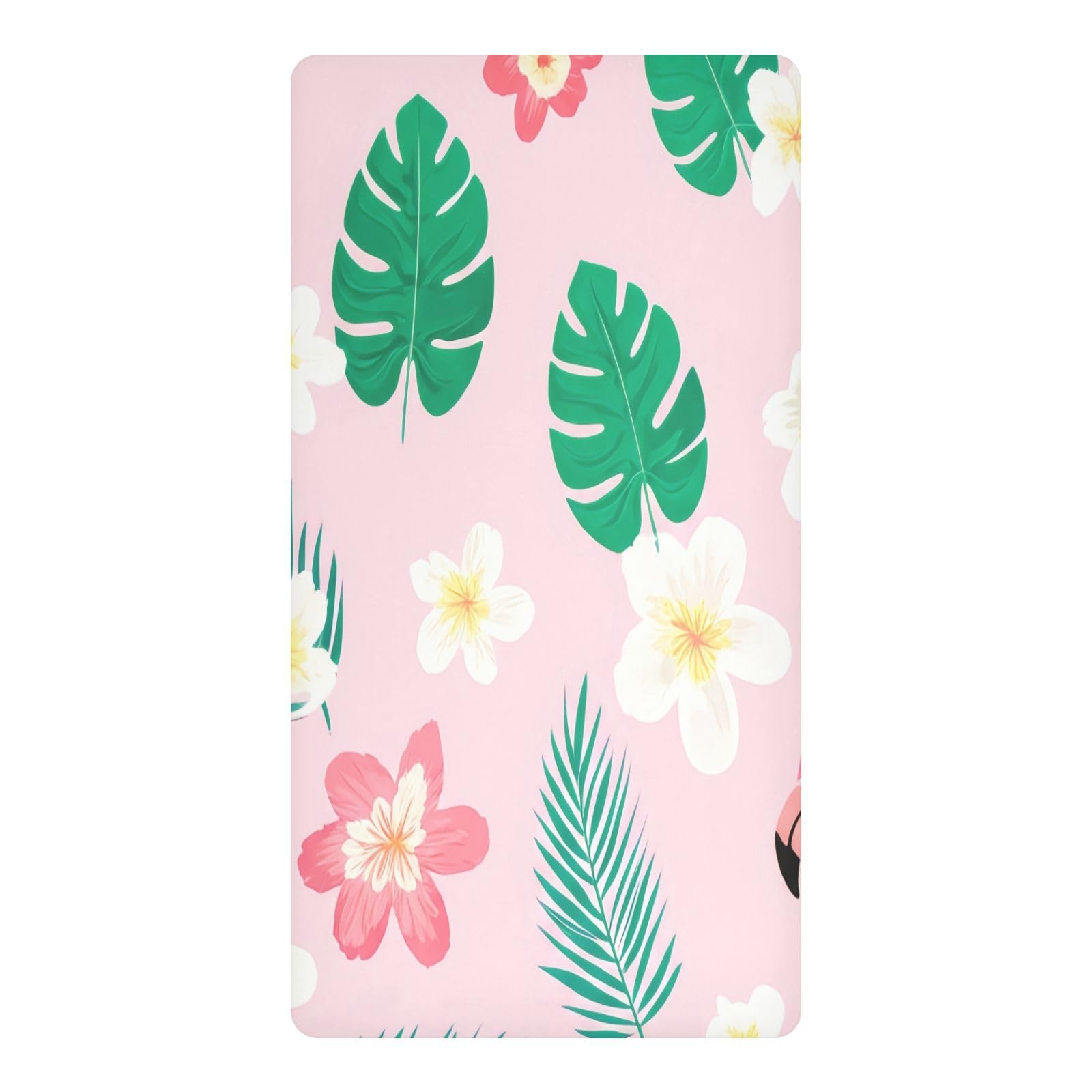 JiangGgen Cartoon Flamingo Baby Crib Sheet Soft Breathable Playard Sheet-S