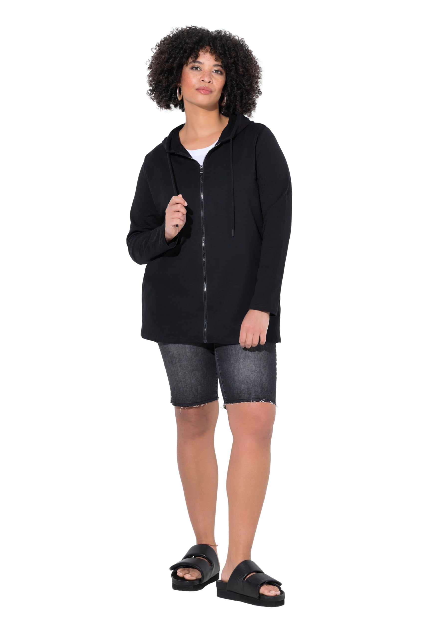 Angel of Style Damen große Größen Übergrößen Plus Size Sweatjacke, A-Linie, Flügel-Motiv auf dem Rücken 841955