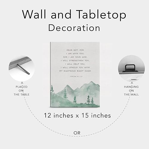 Miniatura 6 de Lienzo decorativo con versículo bíblico en acuarela, diseño "Fear Not for I am with You" Isaías 41 10 pósteres de pintura de pared, obra de arte de