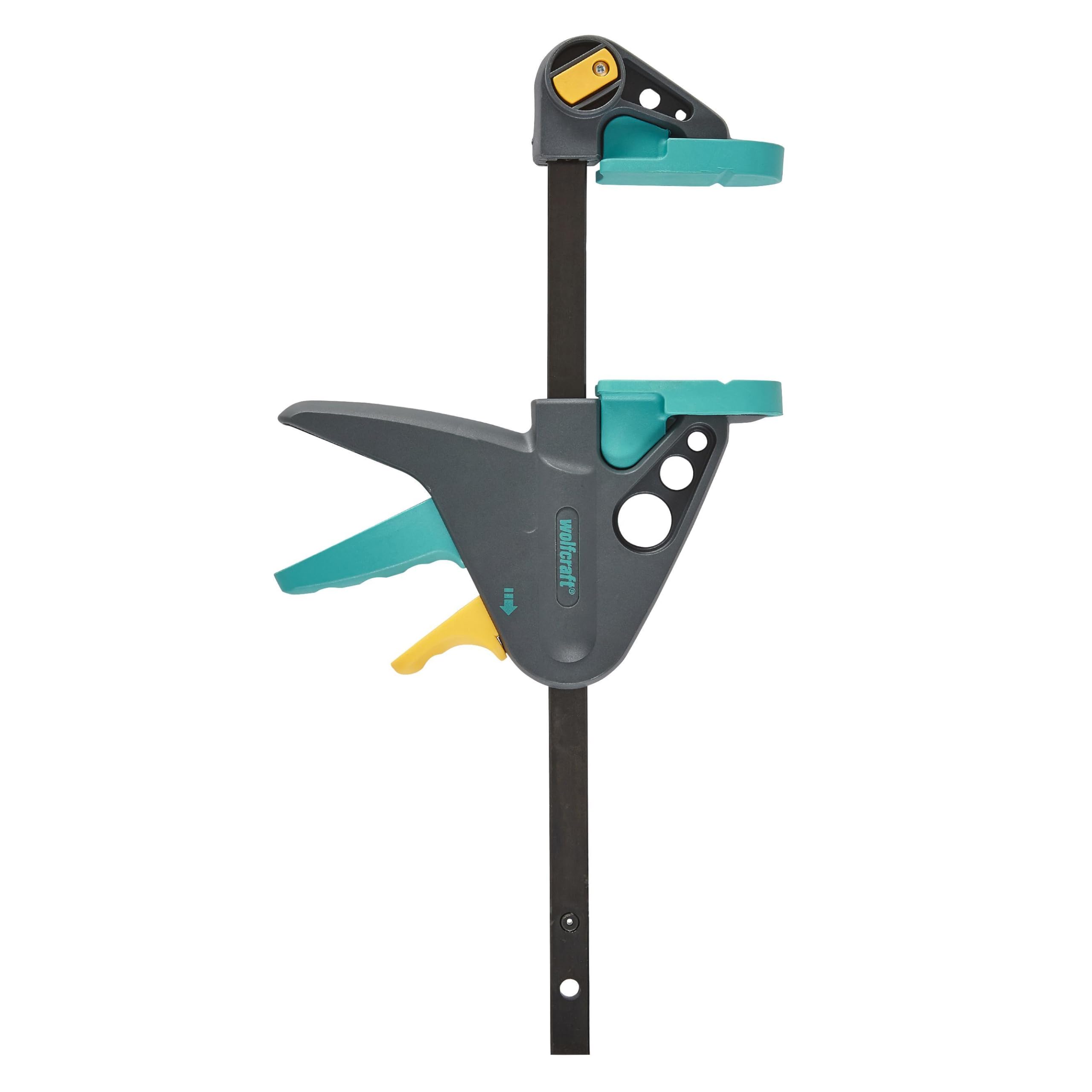 wolfcraft EHZ 65-150 Einhandzwinge PRO - Spannkraft: 90 kg - Kraftvolle Zwinge zum Spannen von Werkstücken mit nur einer Hand - Spannweite: 150 mm - Made in Europe - 3456000