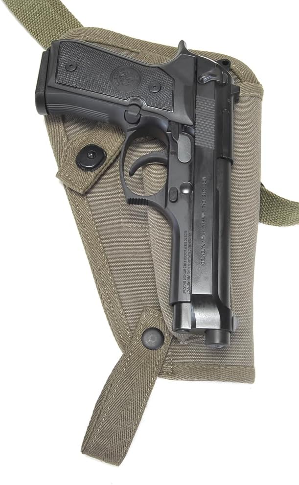World War Supply Canvas M3 Tanker Shoulder Holster with Magazine Pouch fits Beretta 92FS and Taurus 92