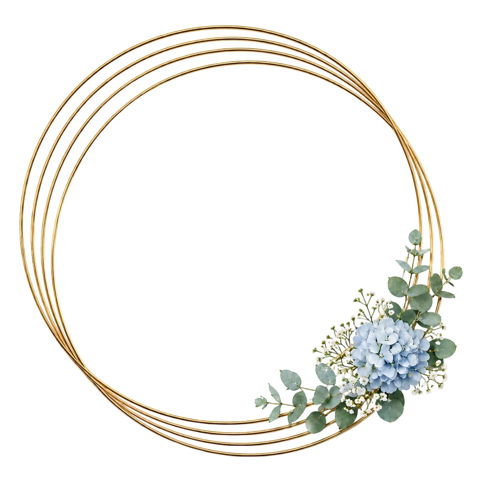 Pocoxll 4 Pcs Metal Floral Hoops, Wreath Macrame Hoop Rings, Metal O Rings