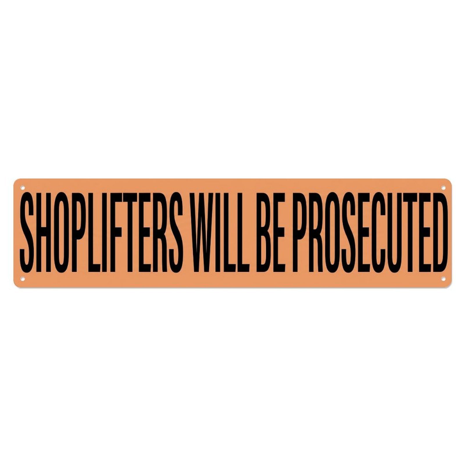 Shoplifters Prosecuted Warning Notice Metal Tin Sign