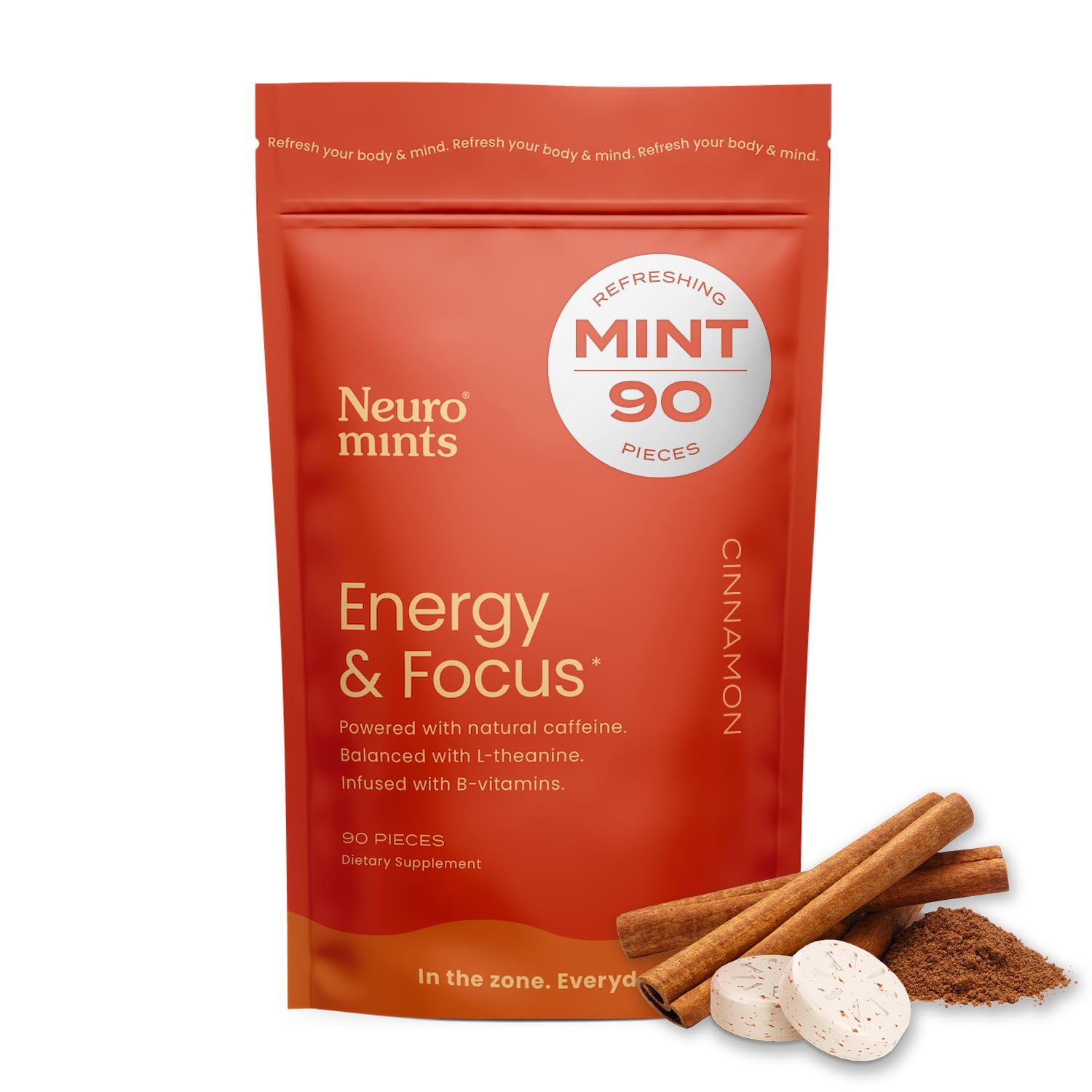 Amazon.com: NeuroGum Energy & Focus Mints (90 Count Bag, Cinnamon