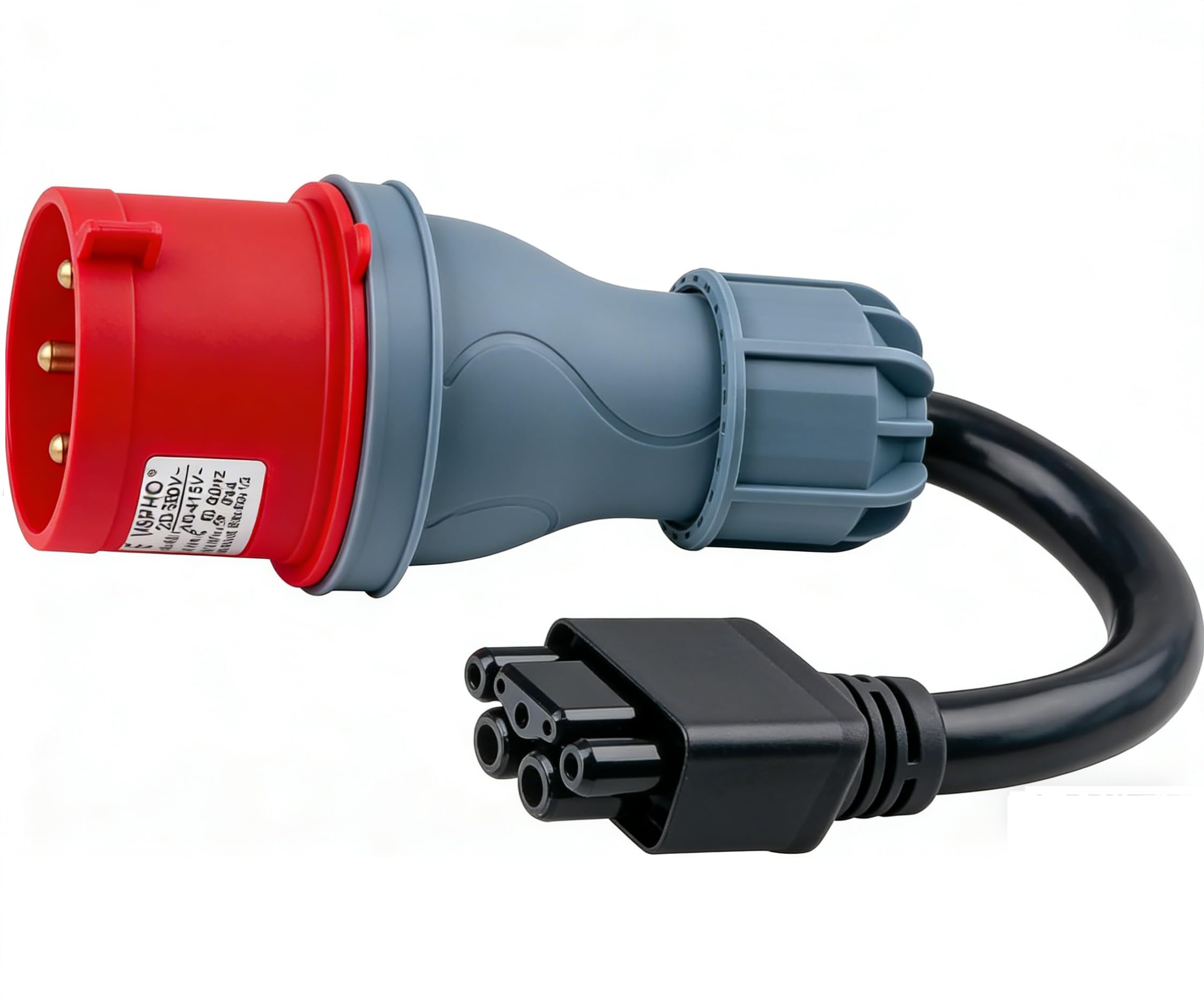 CEE Adapter auf Kompatibel mit Tesla-Adapter 5 Pin 16A, Adapterset CEE 5-Poliger für Mobile Wallbox/EV Ladegerät, C-EE Verlängerungskabel, IP44 Außeneinsatz (5 Pin 16A)
