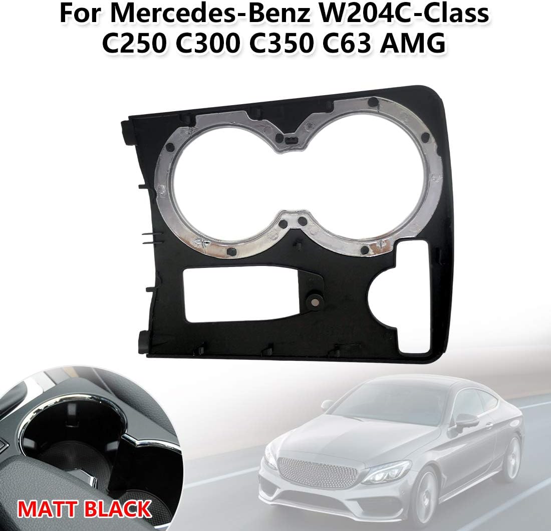 Center Console Cup Holder Trim Cover, Fit for Mercedes-Benz C250 C300 C350 C63 AMG 2008 2009 2010 2011 2012 2013 2014, Replaces 2046800307 20468003079H44, Black