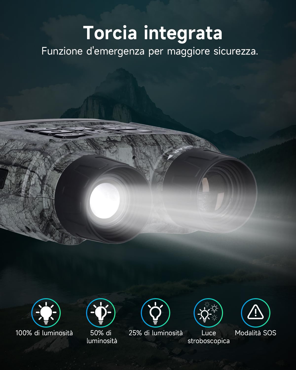 Rollei NightVision 400 4K, binocolo da 40 MP, con visione notturna, militare, zoom digitale, 32 GB, scheda SD, 400 m, fotocamera a infrarossi con torcia da 5000 mAh, visione notturna, binocolo per