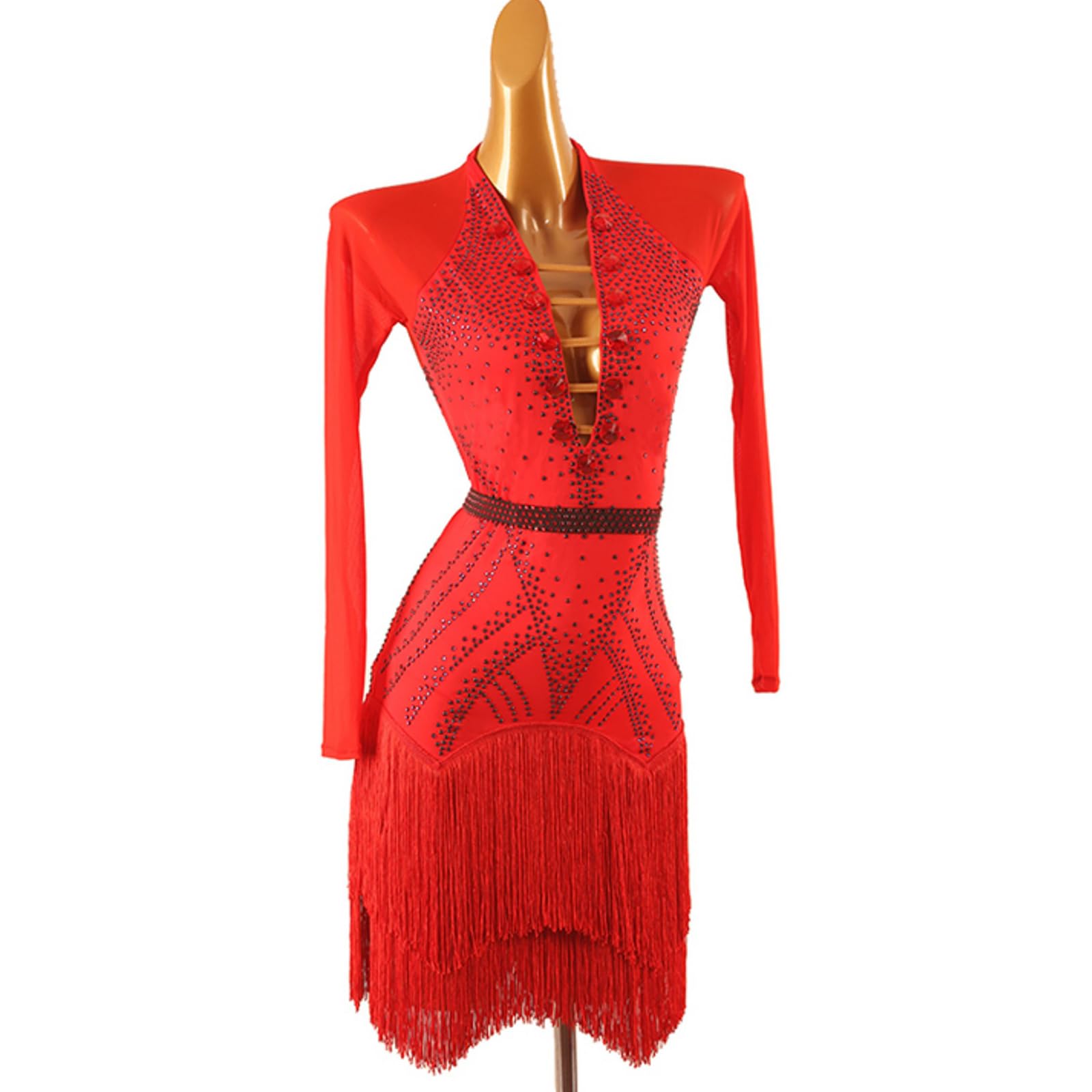 Vestidos De Salón con Flecos Estilo Flapper para Mujer Vestido De Competición Latin Cha Cha Sin Espalda Trajes De Actuación De Salsa con Tirantes Ropa De Baile para Samba Rumba
