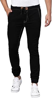 Urbano Fashion Men's Light Grey Slim Fit Jogger Jeans Stretch