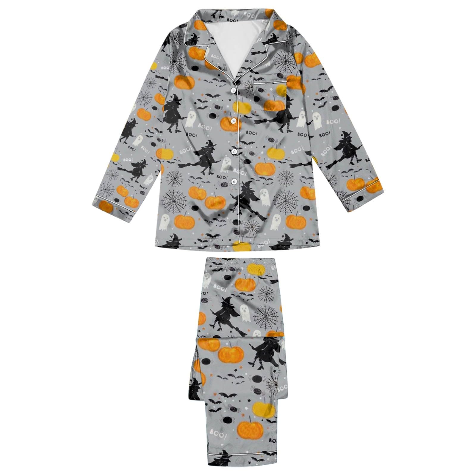 Genérico Pijama Mujer Manga Larga - Conjunto de de Halloween para Mujer de Manga Larga cómodo y Acogedor para Estar en casa para otoño e Invierno Informal