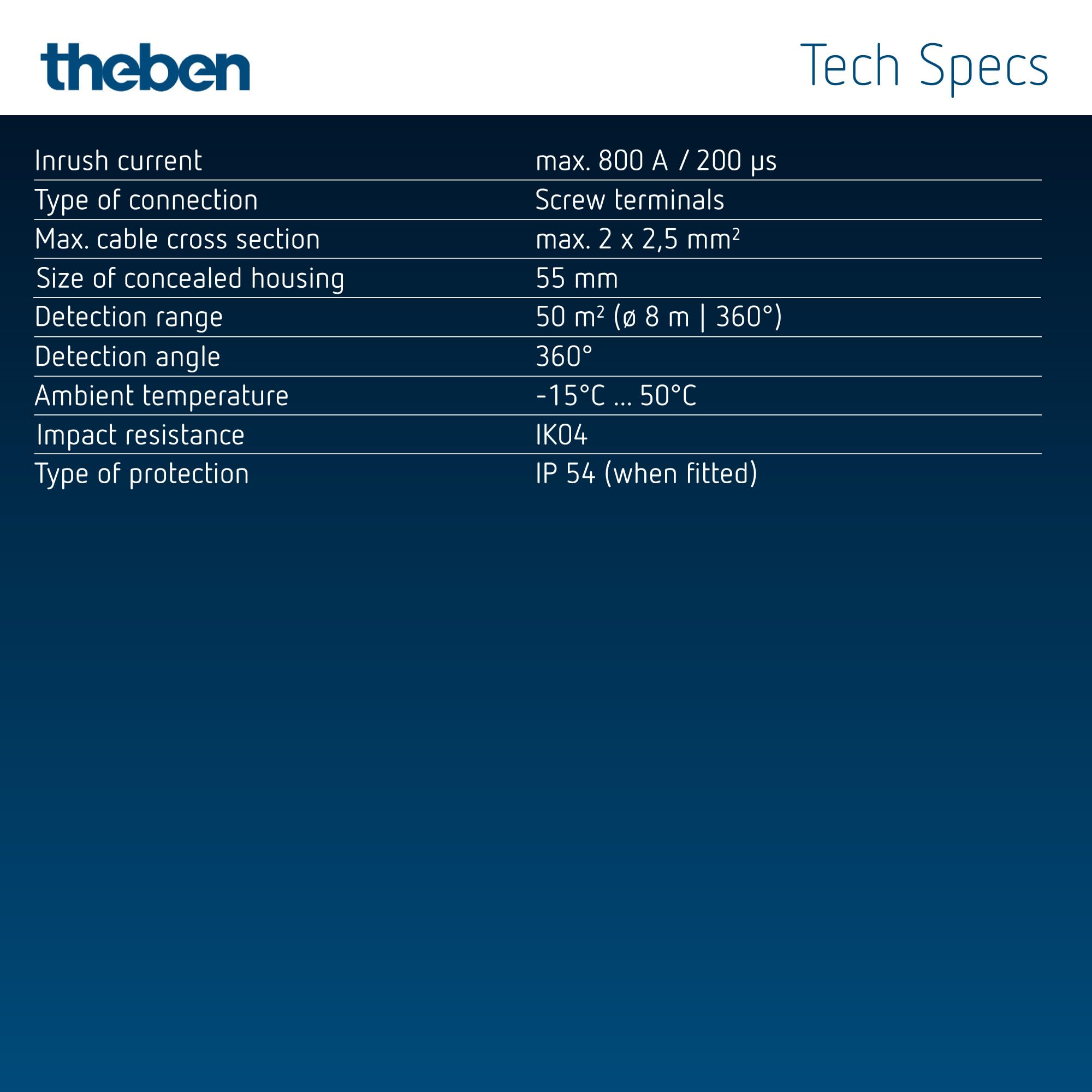 Theben 2080520 theRonda S360-100 WH détecteur de présence 360° 50 m²
