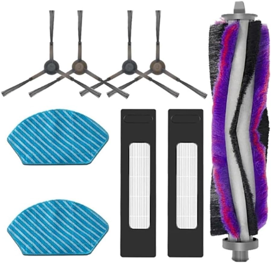 Daaxing Main Roller Brush Side Brushes HEPA Filters Mop Cloths Fits for Midea M71CN M7/i10 Robot Vacuums Replacement Accessories (9PCS)