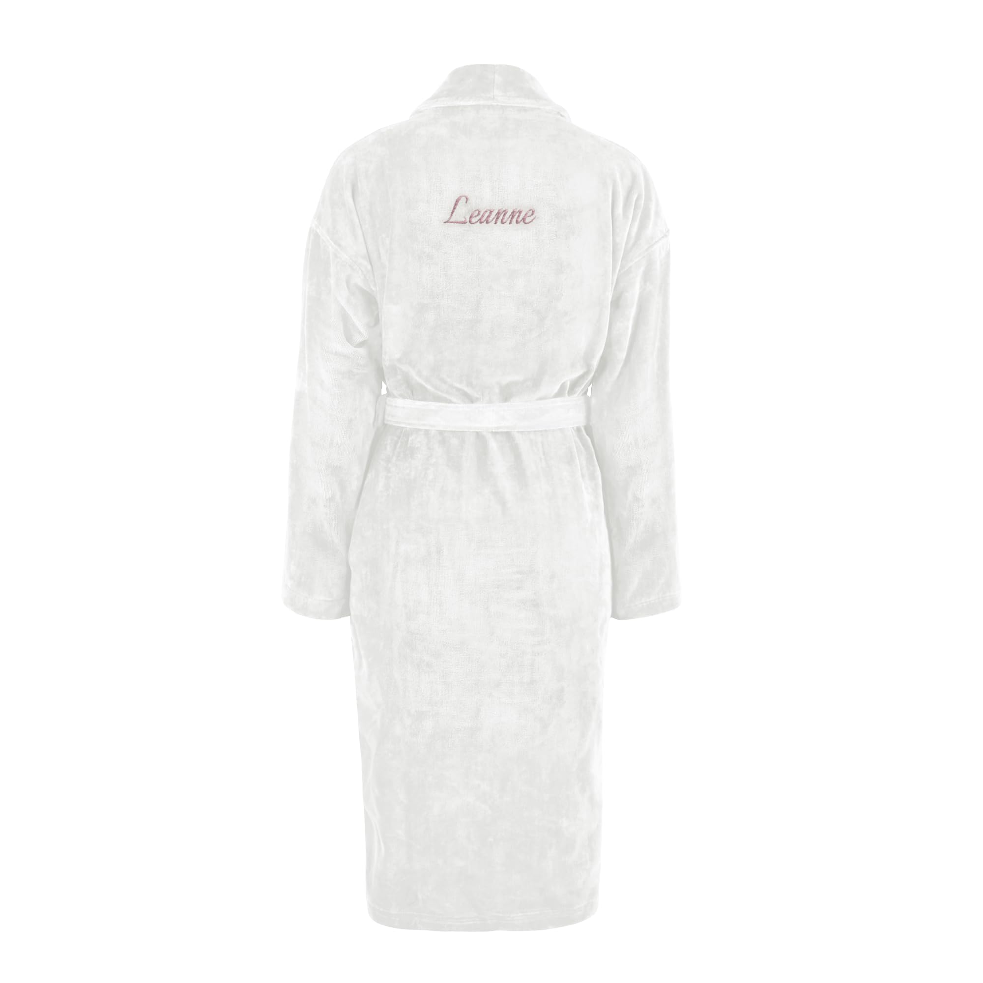 your surprise Peignoir Femme personnalisé - Peignoir Femme brodé avec nom ou Texte et des Polices d'écriture différentes (FR/​ES, Alpha/​lettres, S, M, Taille normale, Taille normale, Blanc)