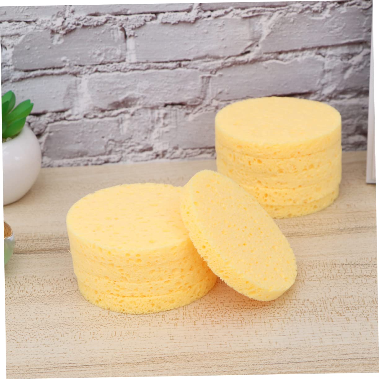 Healeved 30pezzi Spugne Struccanti Legno Per Per Rimuovere Makeup Blush e Protezione Solare Colore Giallo