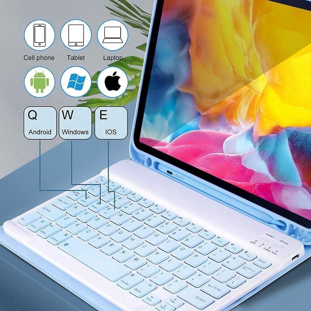 kaidisen Keyboard Case Mouse for Galaxy Tab S6 Lite 2022/2020 SM-P610/P613/P615/P619, Detachable Cute Color Keyboard Case with S Pen Holder,Black