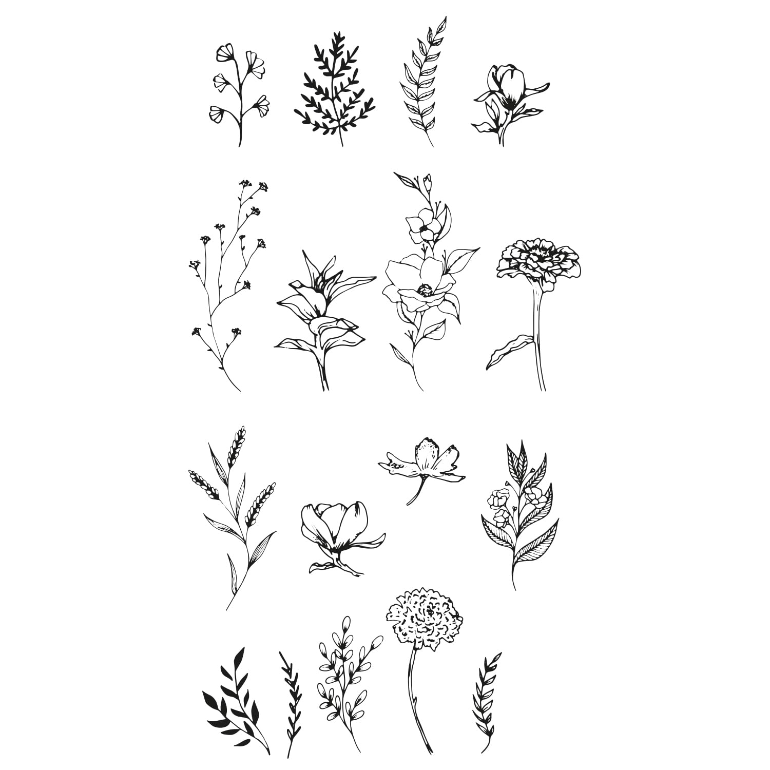 Sizzix™ Clear Stamps Set 17PK – Garden Botanicals by Lisa Jones