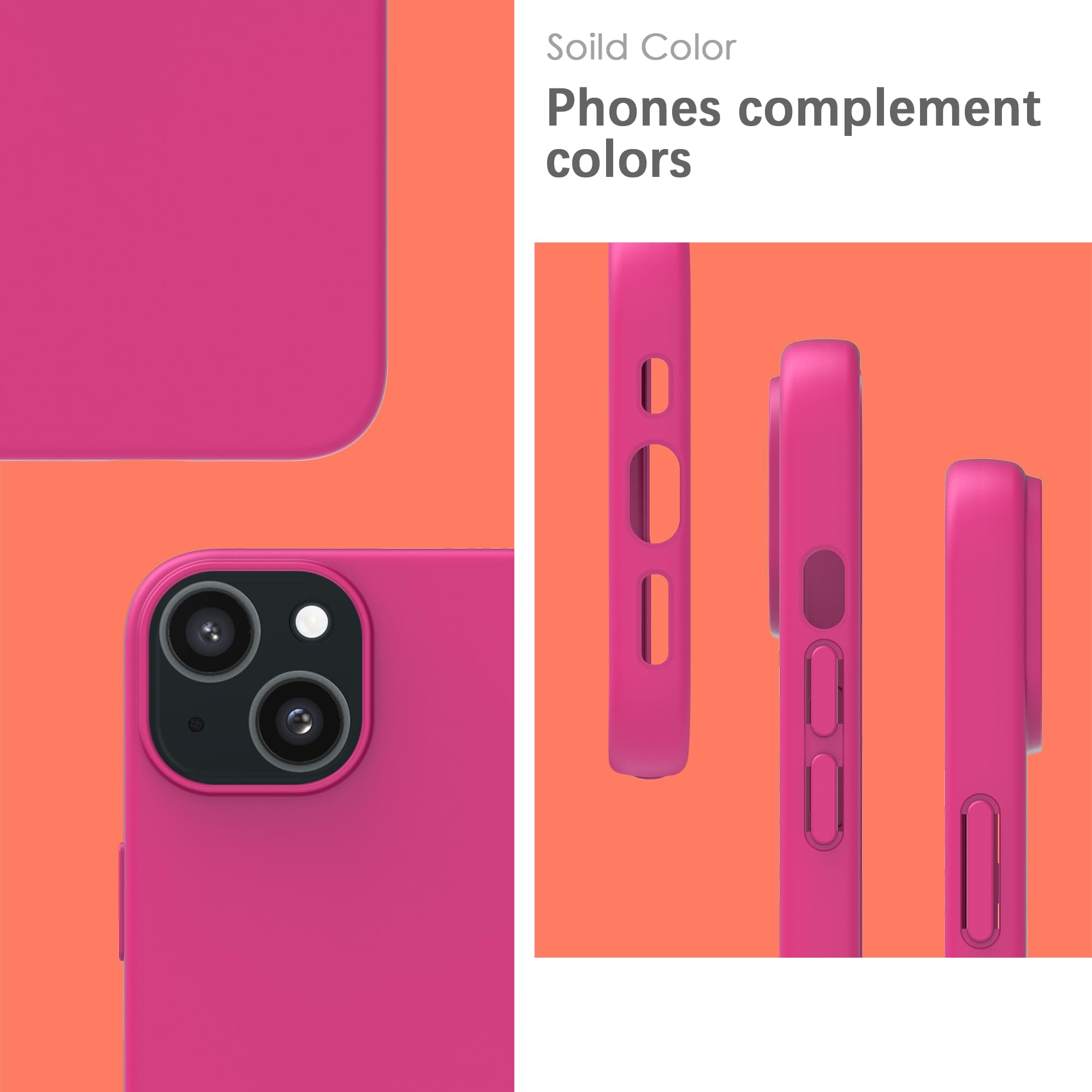 YATWIN Silicone Case for iPhone 14, Soft-Touch, Shockproof, DustProof - Image 3