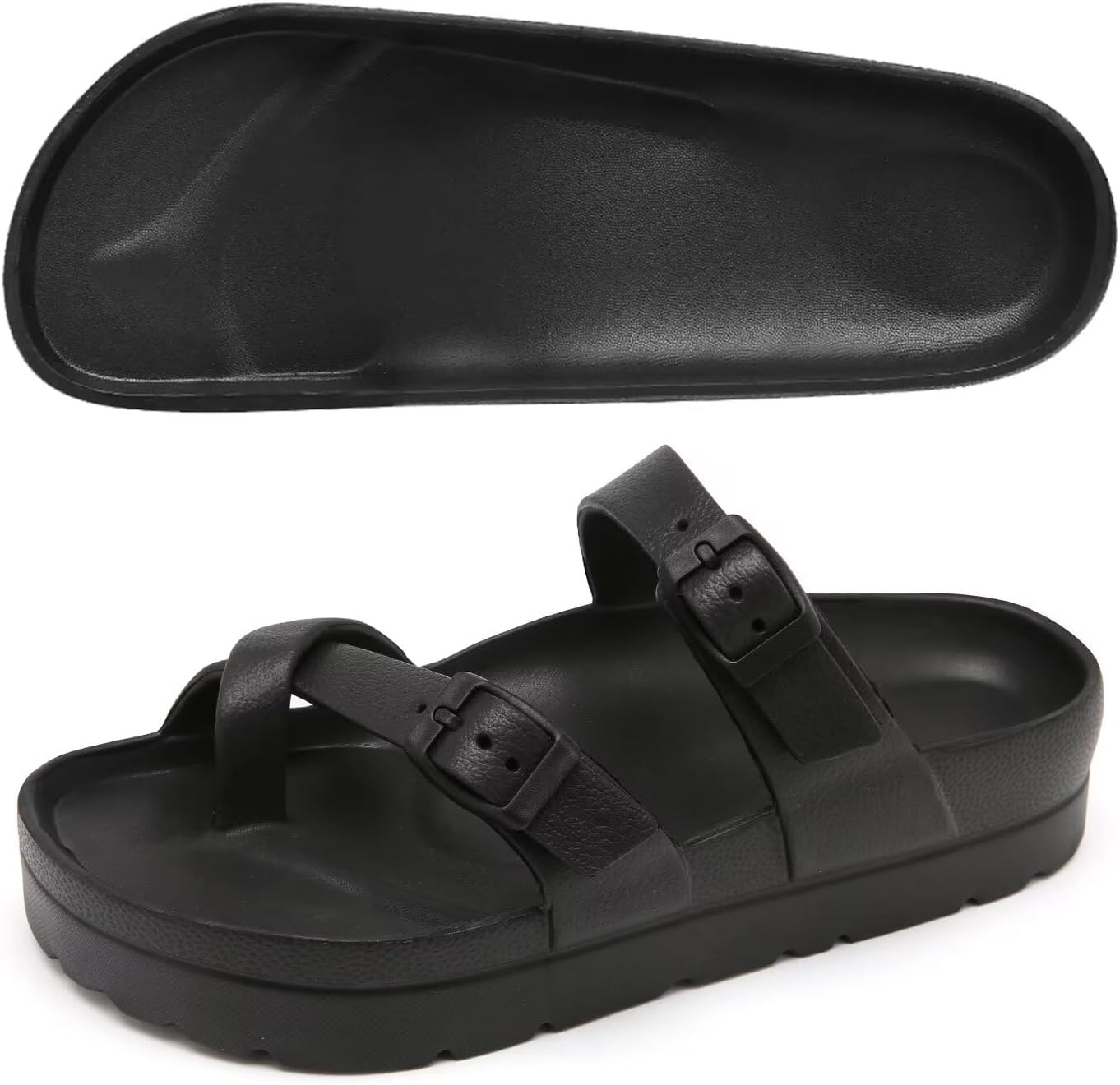 Womens platform flip flops with arch support lightweight sandals