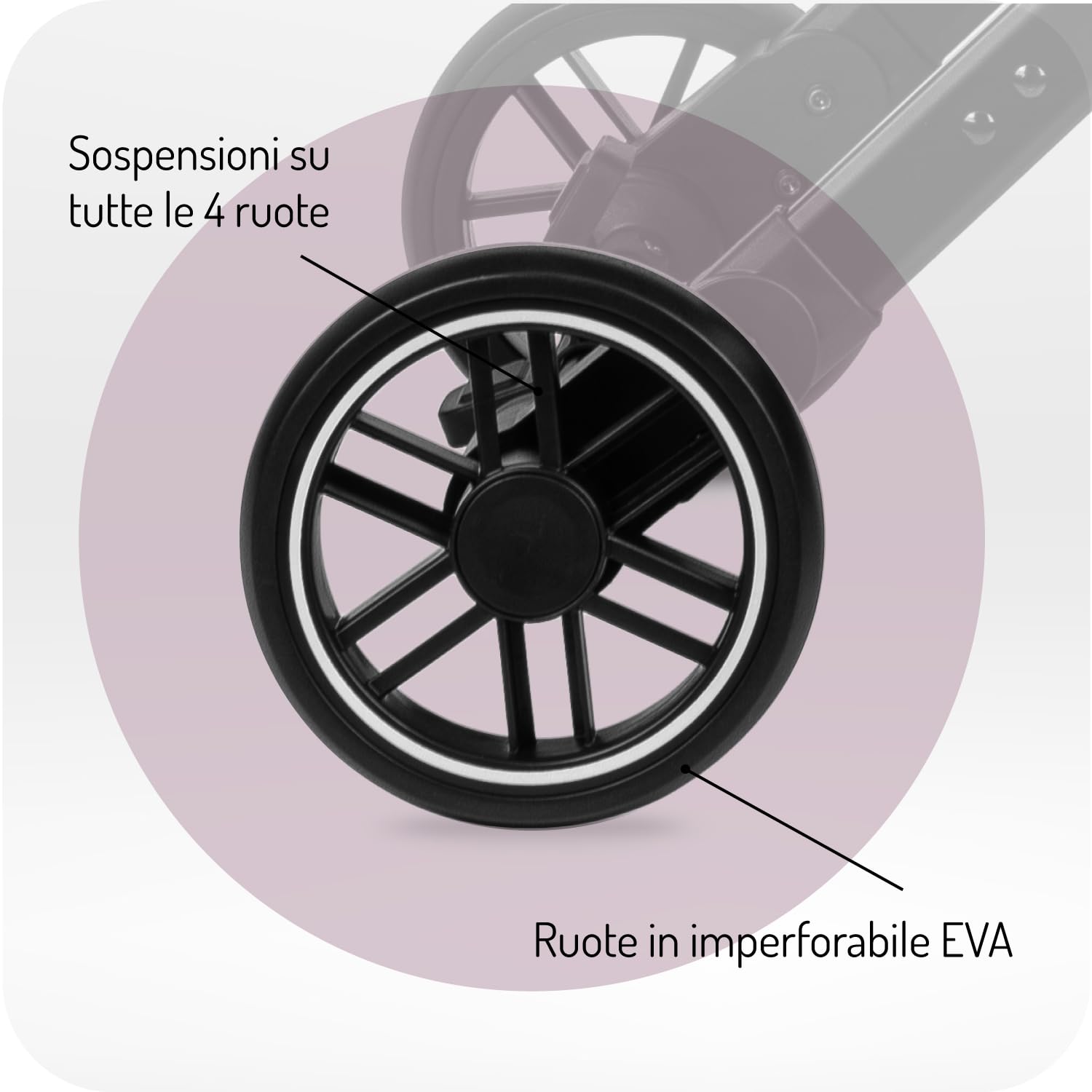 MoMi ESTELLE Passeggino a partire da 6 mesi (fino a 15 kg), pieghevole con cintura di sicurezza a 5 punti, cestino porta spesa e funzione di apertura, manico telescopico per il traino