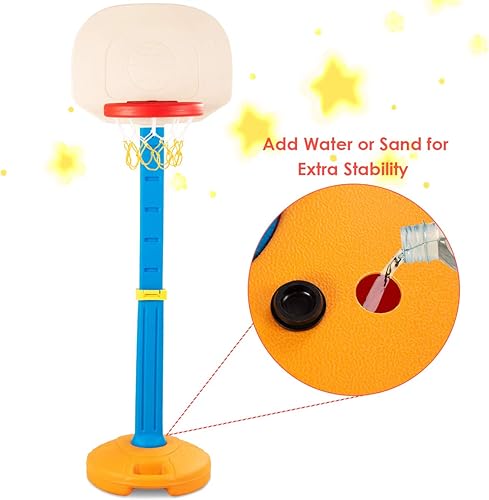Miniatura 8 de HONEY JOY Kids Basketball Hoop, Outdoor Indoor Mini Basketball Goal Toy Stand, Adjustable Height, Play Game Preschool Birthday Gift, Toddler