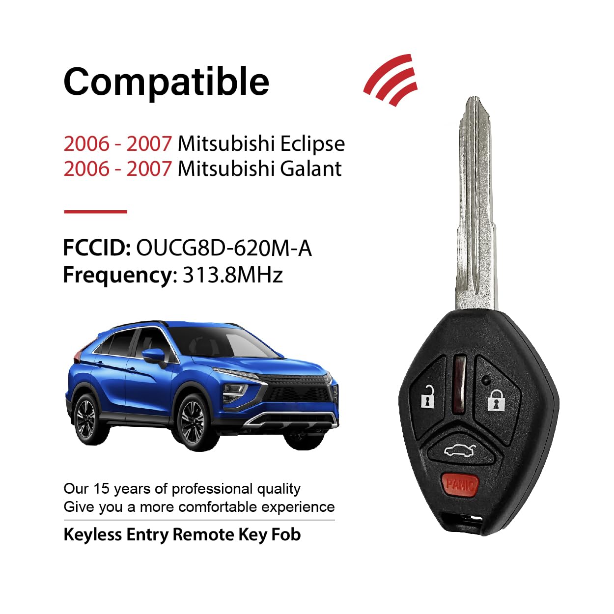 Mitsubishi OUCJ166N-17 Factory OEM Key Fob Keyless Entry Remote Alarm Replace