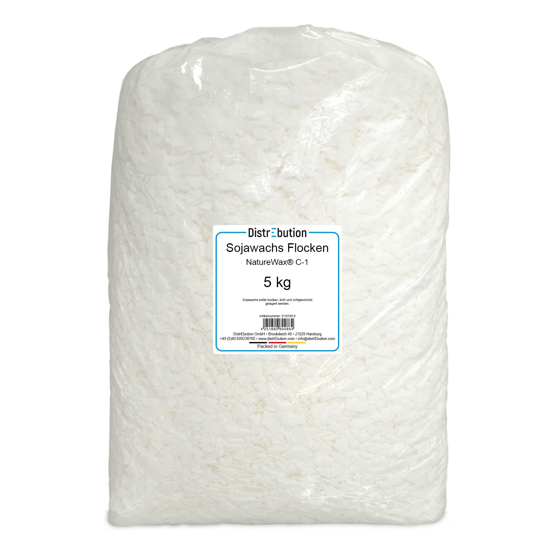 NatureWax C-1 Sojawachs Flocken 5kg – Kerzenwachs zum Kerzen gießen, weiß