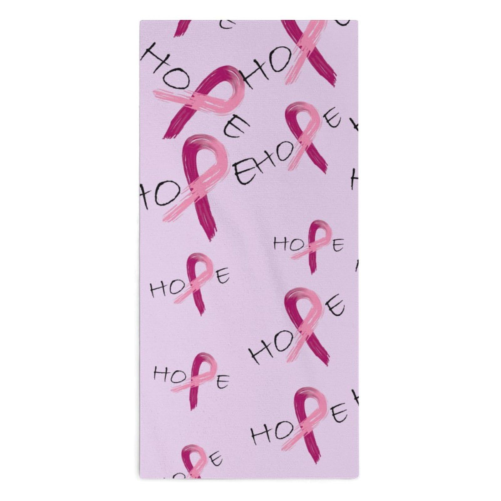 TXFBTRFSA Ribbon Breast Cancer Awareness Hand Towels for Adult Face Towel Bath Beach Swim Accessories